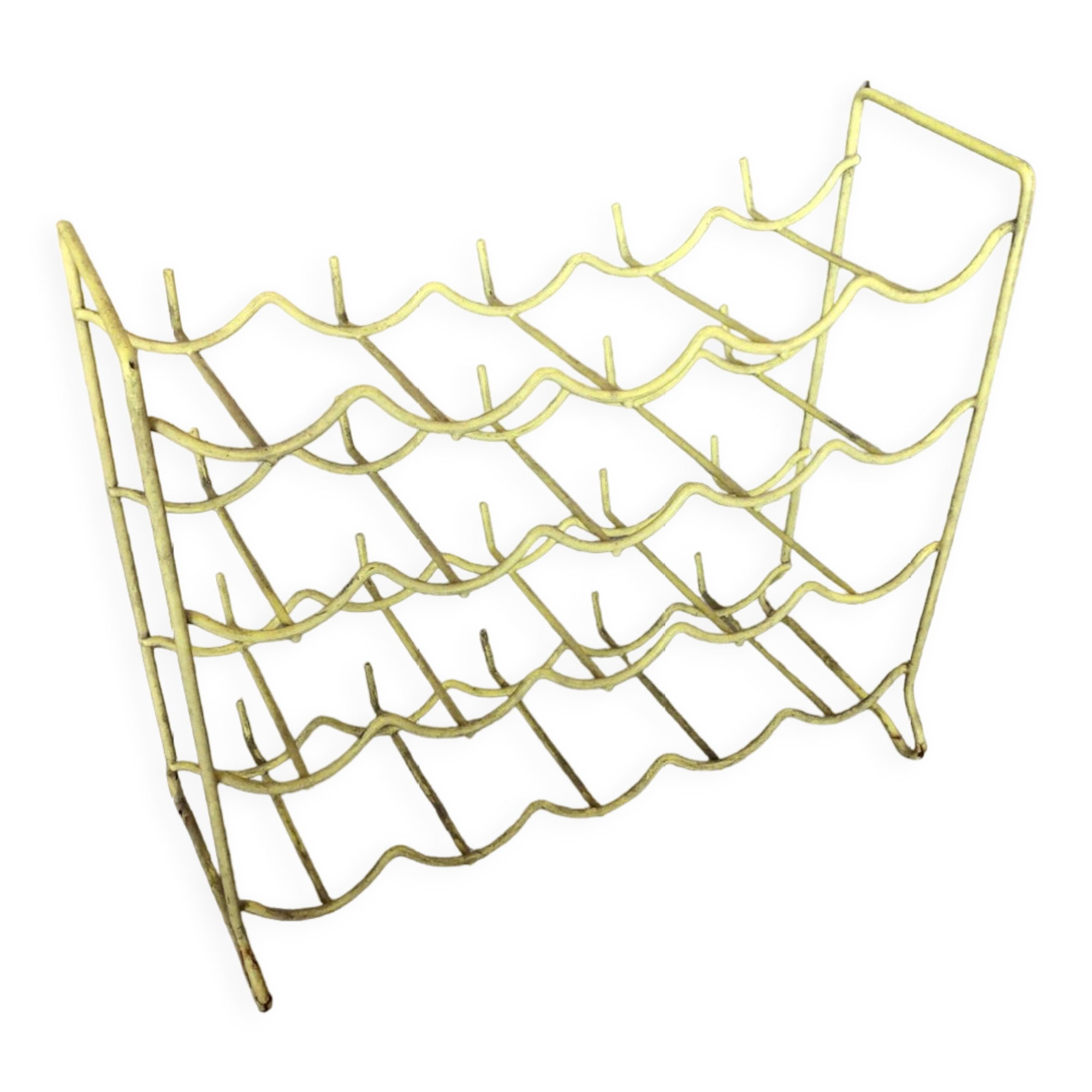 Old bottle holder holder yellow metal