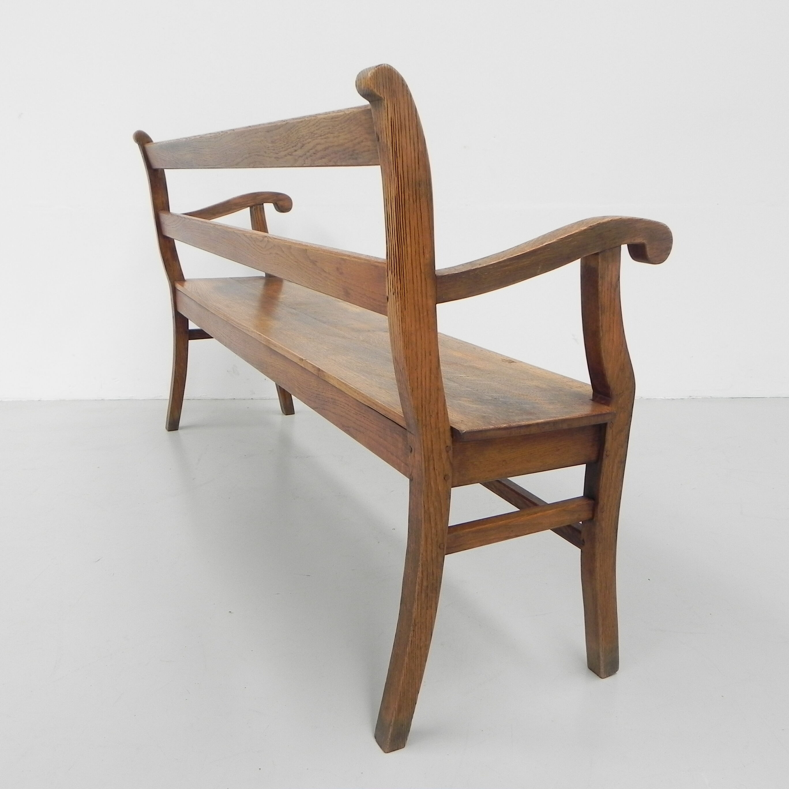 Oak cafe sofa with armrests 160 cm long