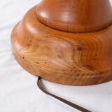 Pair of turned wooden floor lamps in Art Deco style, France, mid-20th century.