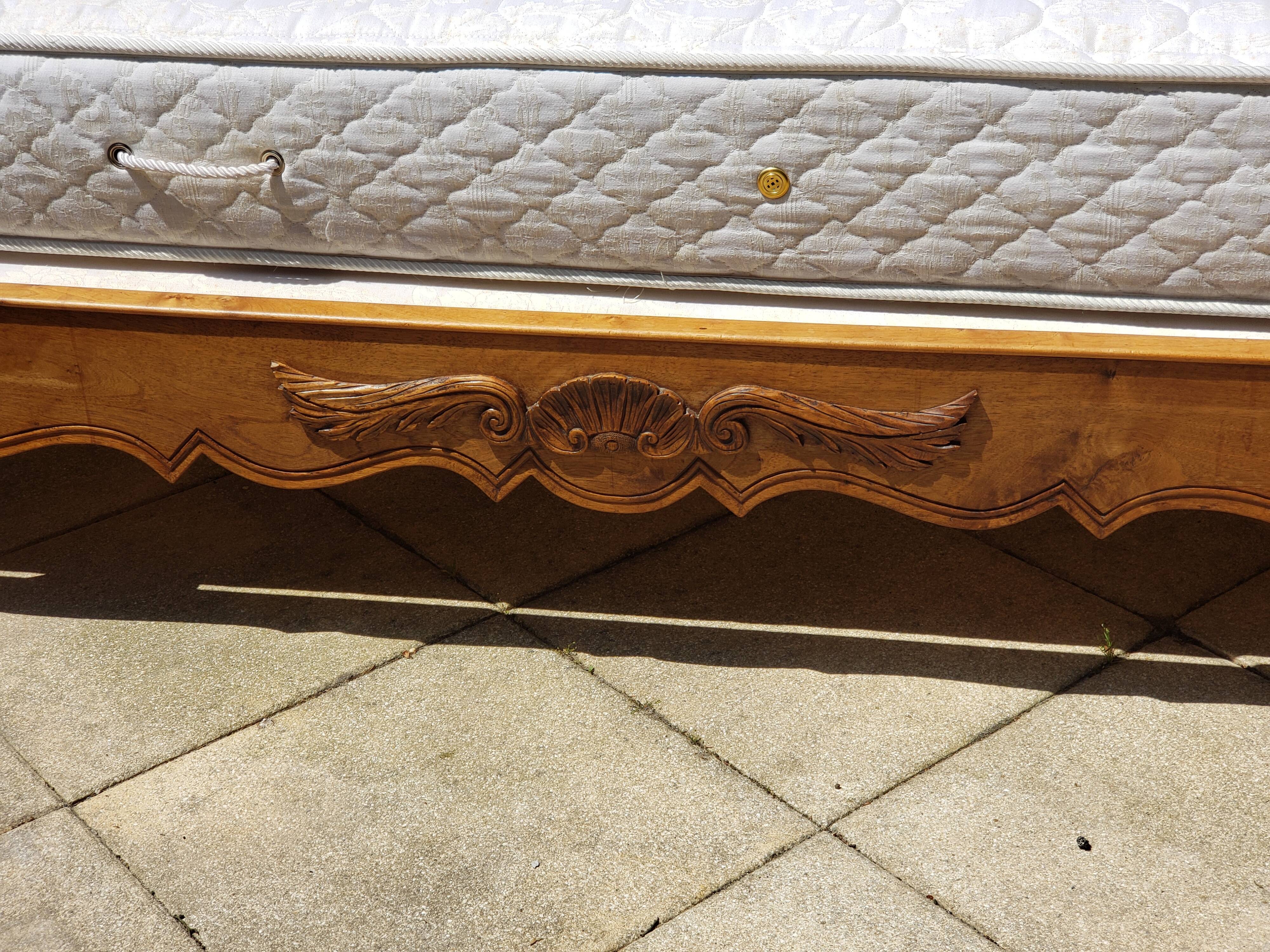 Louis-Phillipe style boat bed solid walnut