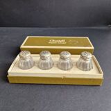 Set of 4 Christofle crystal and silver salt shakers