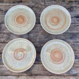 Set of 4 stoneware plates-Manufacture Pornic MBFA-Décor MIA