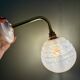 Vintage angled globe wall light in pink Clichy glass