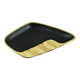 Asymmetrical modernist ashtray by Walter Bosse in black brass by Herta Baller, 1950s.