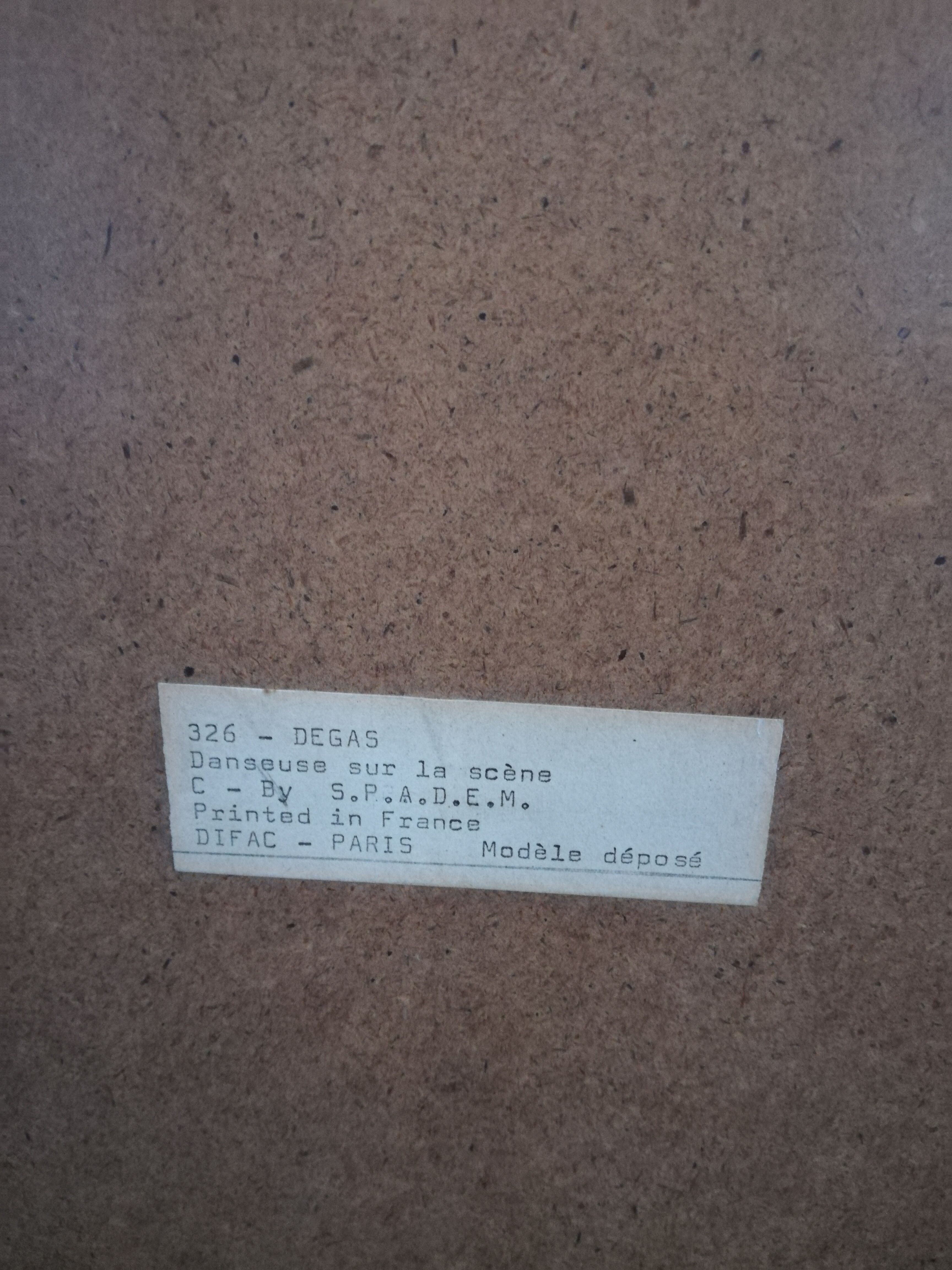 Painting reproduction Degas "Dancer on the stage" SPADEM