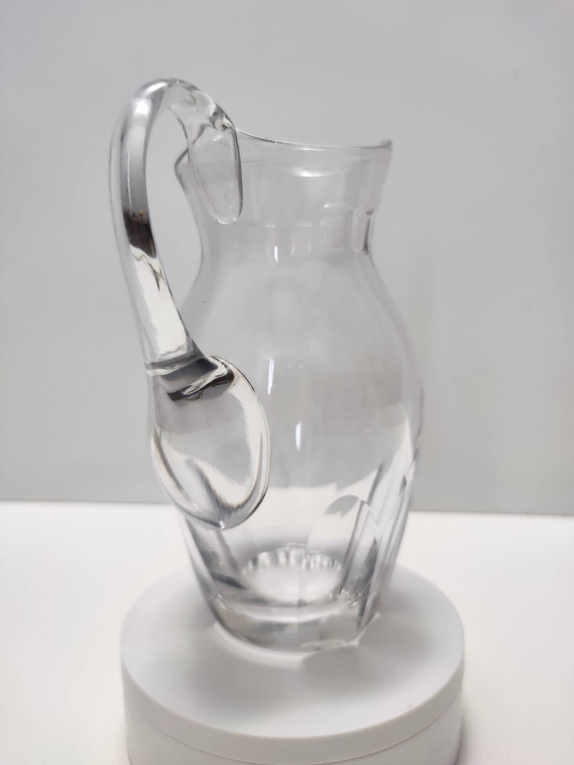 Vintage Transparent Crystal Pitcher Attr. to Baccarat