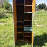Antique Blue Wooden Column Cabinet