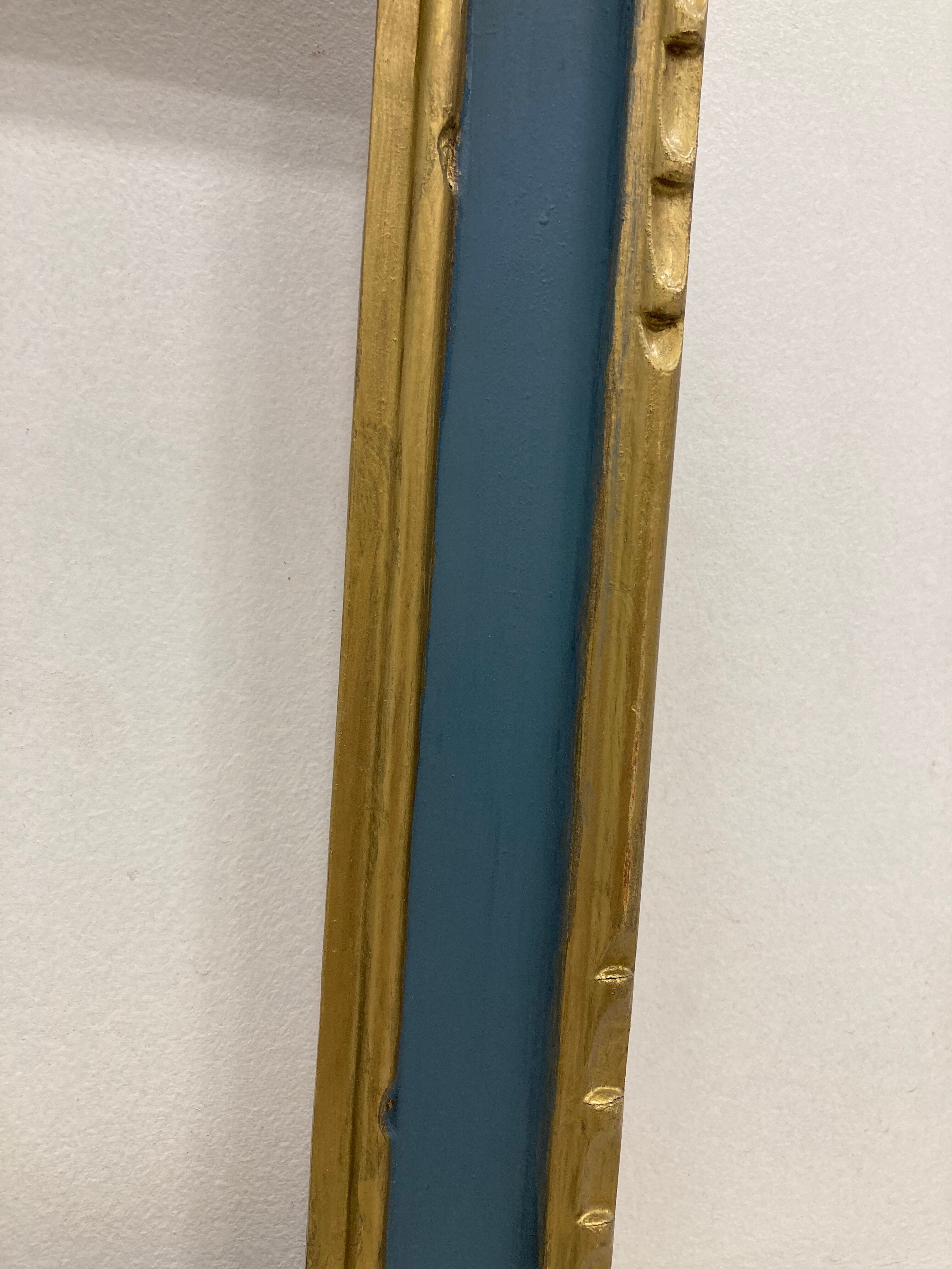 Cadre vintage bleu et or