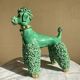 Large green glazed ceramic spaghetti poodle from the 60s.