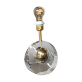 Base de lampe en Lucite et laiton, design espagnol par Paco Dominguez