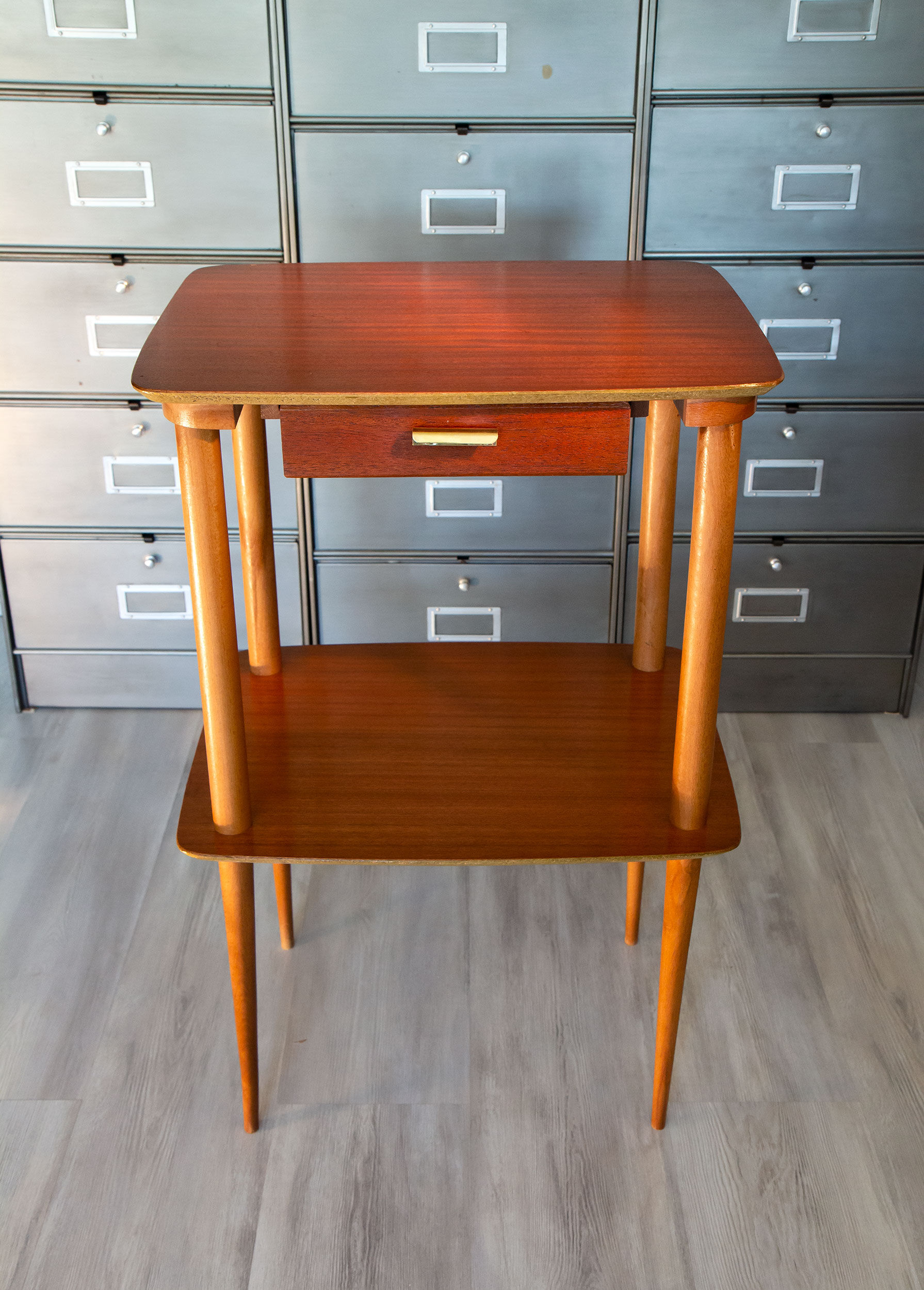 Fifth wheel console 60s, mahogany