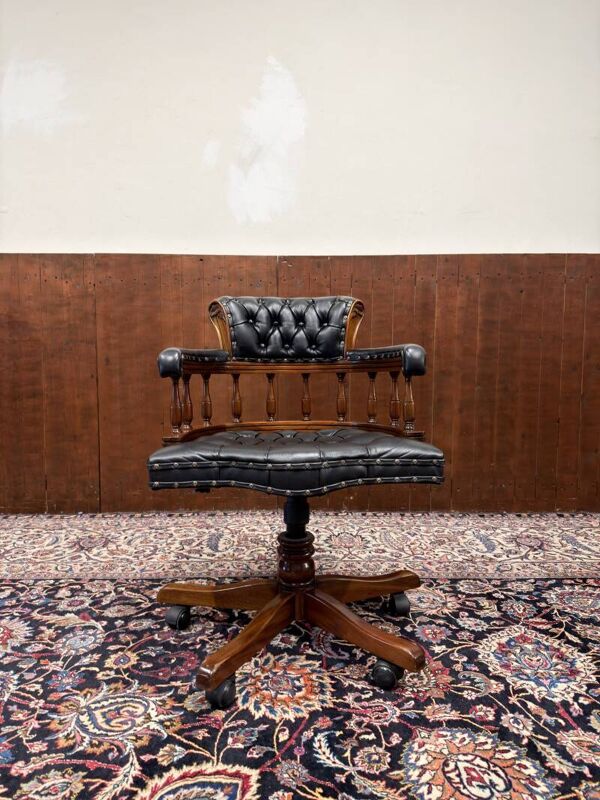 Chaise de bureau Chesterfield noire