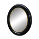 Pair of witch mirrors from the Napoleonic III era, 42.5/34.5cm, black and gold, curiosity, glass.