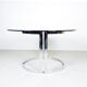 Milo Baughman chrome and smoked glass dinner table, 1970's