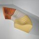 Kwok Hoi Chan "Chromatic" modular sofa in orange, yellow and cream.