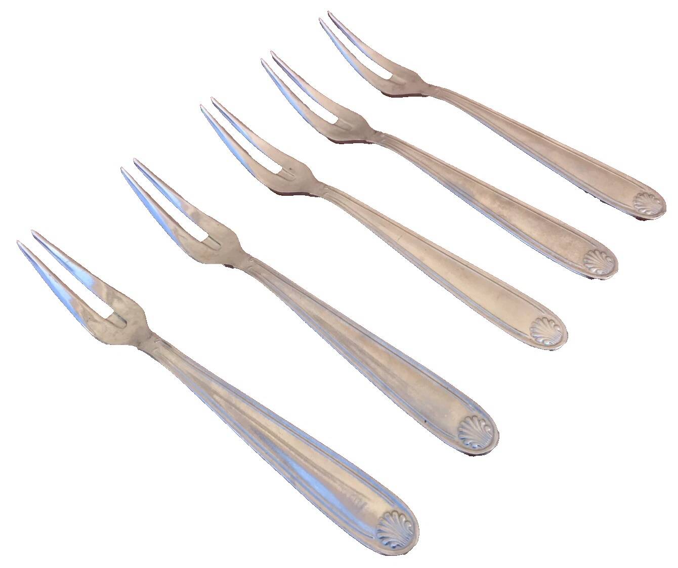 5 snail / shellfish forks with scallop shell design