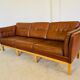 Mid century vintage danish skippers møbler 3 person sofa in coganc leather