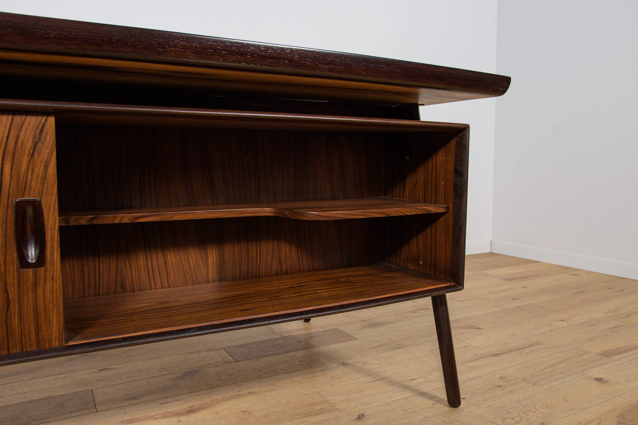 Large Mid-Century Freestanding Rosewood Desk, Denmark, 1960s