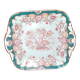 Square porcelain plate Sarreguemines model Minton 215 with Japonese decoration.