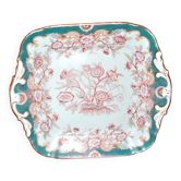 Square porcelain plate Sarreguemines model Minton 215 with Japonese decoration.