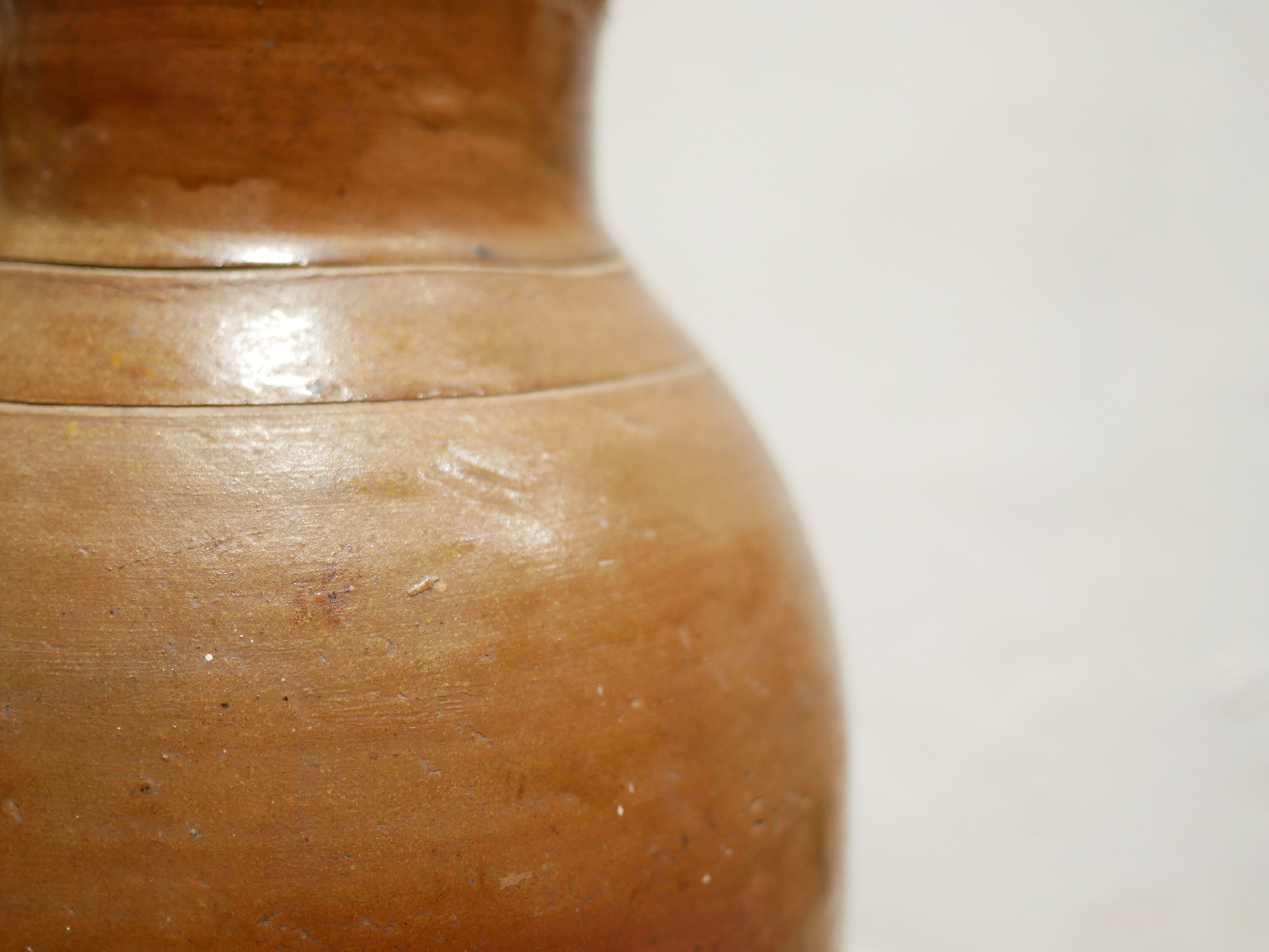 Pot à lait vintage en terre cuite vernissée