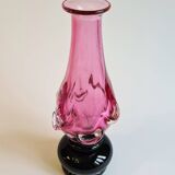 Soliflore en verre soufflé bicolore rose & noir