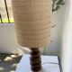 1950s turned oak wood table lamp
