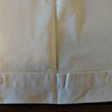 White cotton cushion or pillow case embroidered monogram and ruffle