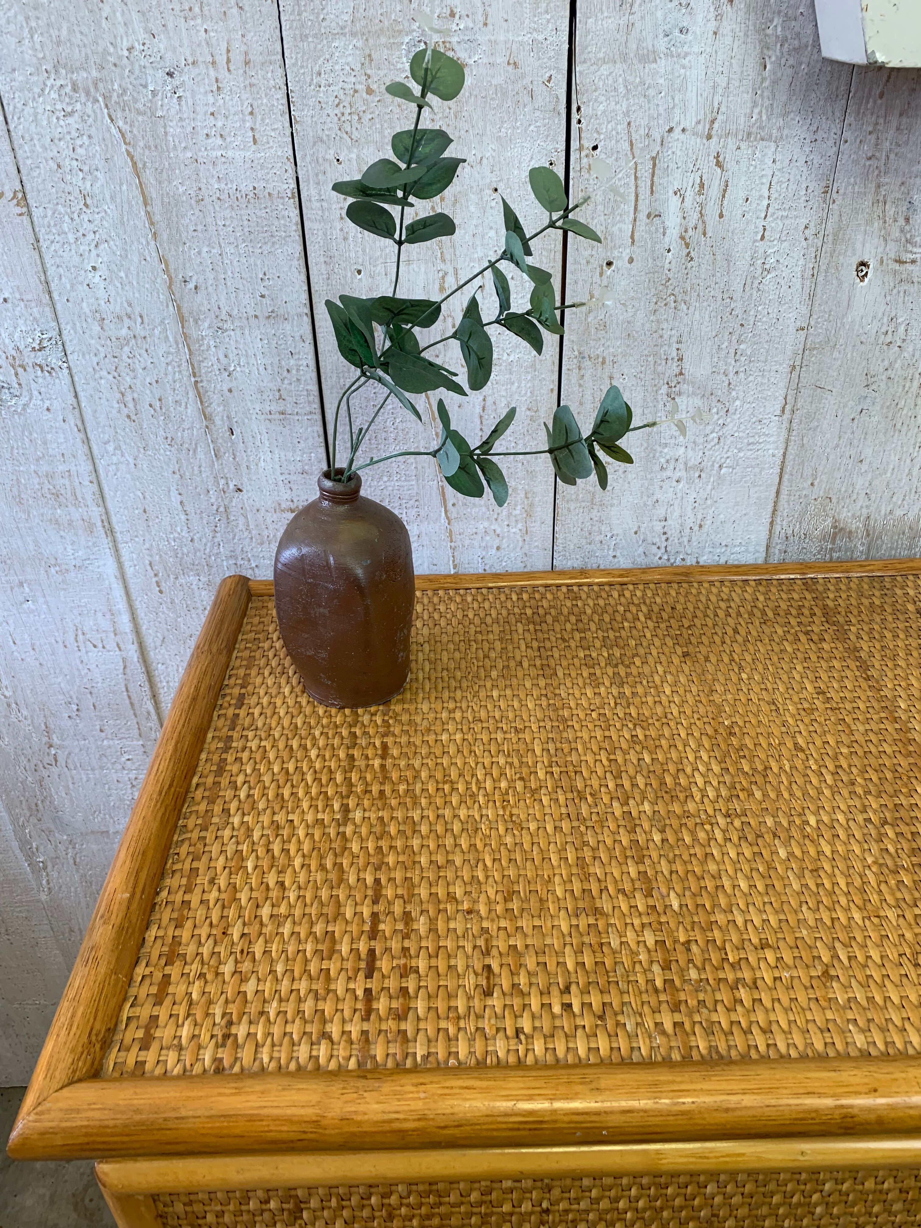 Vintage rattan chest of drawers