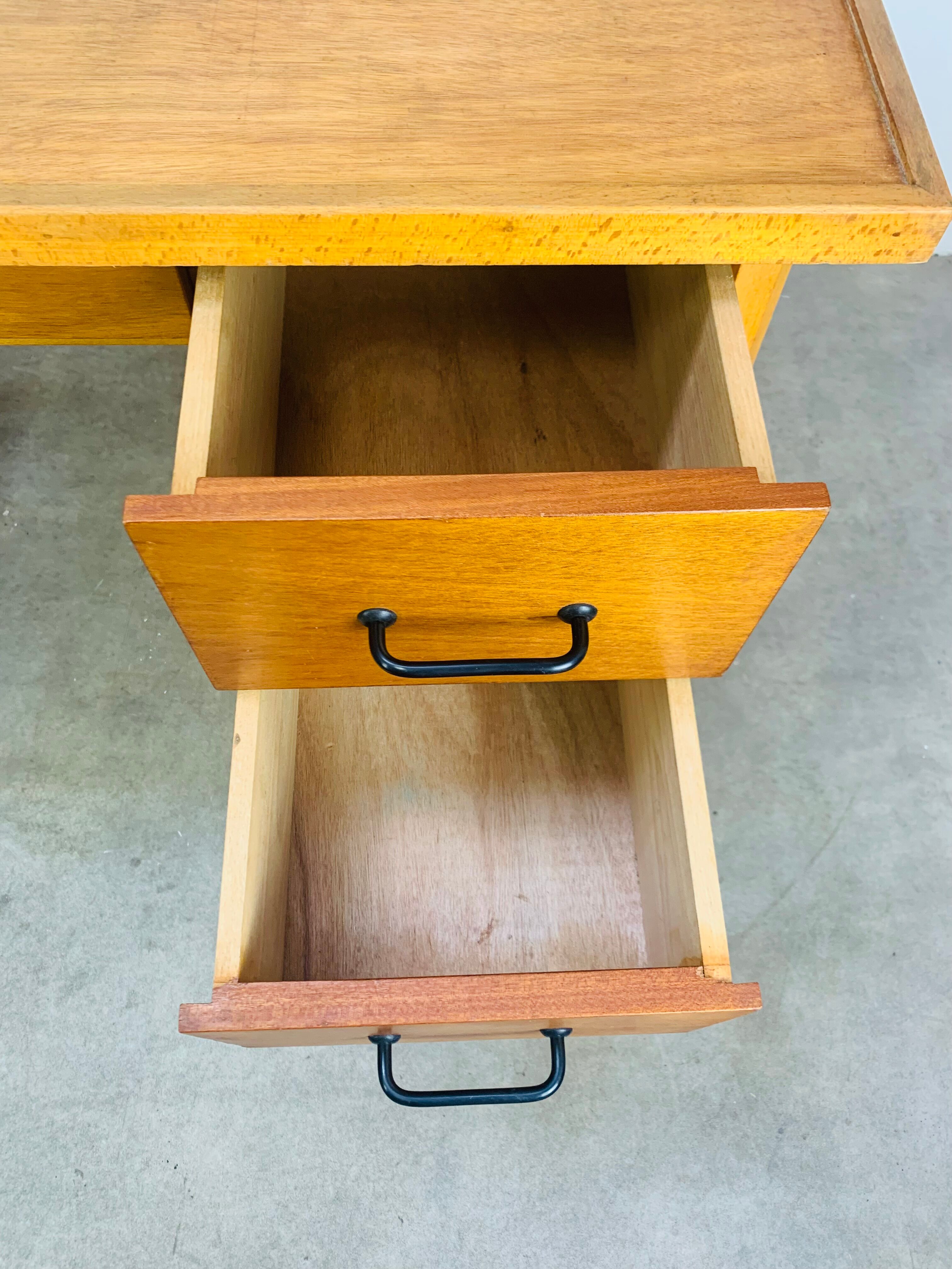 1950s wooden desk reconstruction, vintage