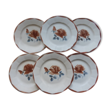 6 flat plates of Digoin Sarreguemines