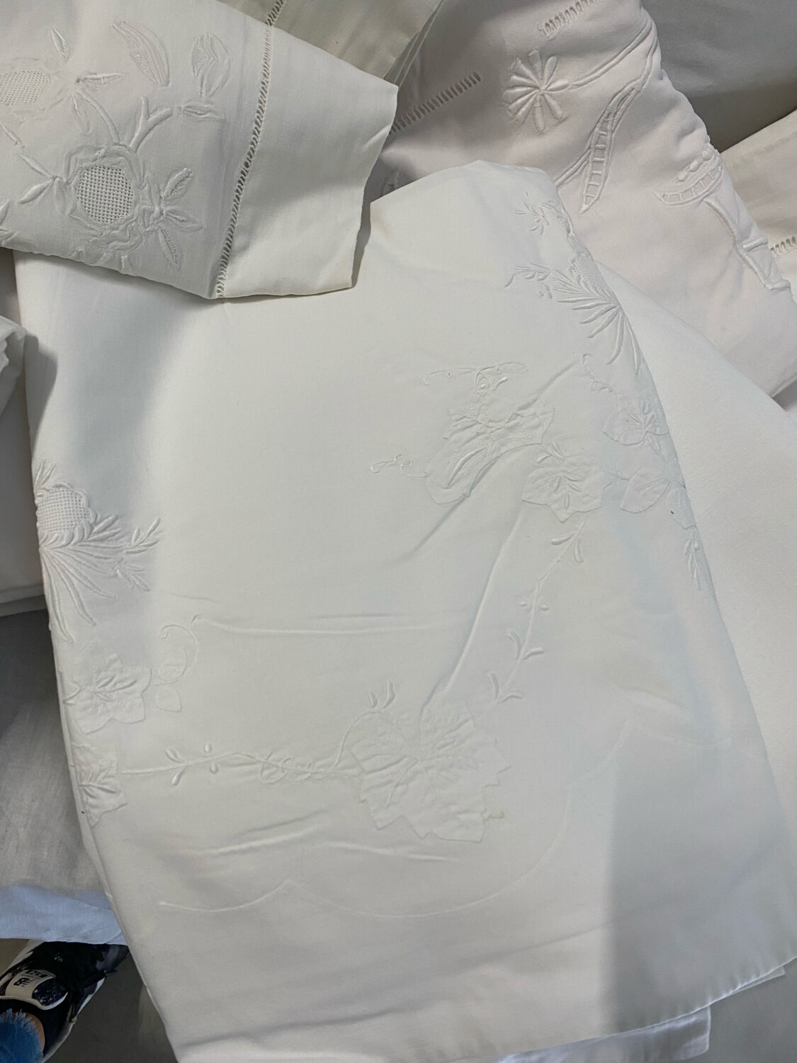 Antique embroidered sheets