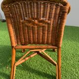 Vintage wicker and rattan armchair