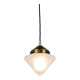 Up to 7 Art Deco brass pendant lights with conical glass shades, Vienna 1930s.