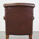 Dark brown cow leather English style armchair