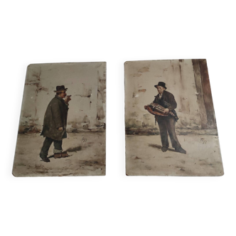 Old watercolors Pierre Cénon "Zénon" Trigo 19th