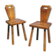 Pair of brutalist chair wood vintage