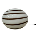 Swirl Zebra table lamp murano glass , 1970’s