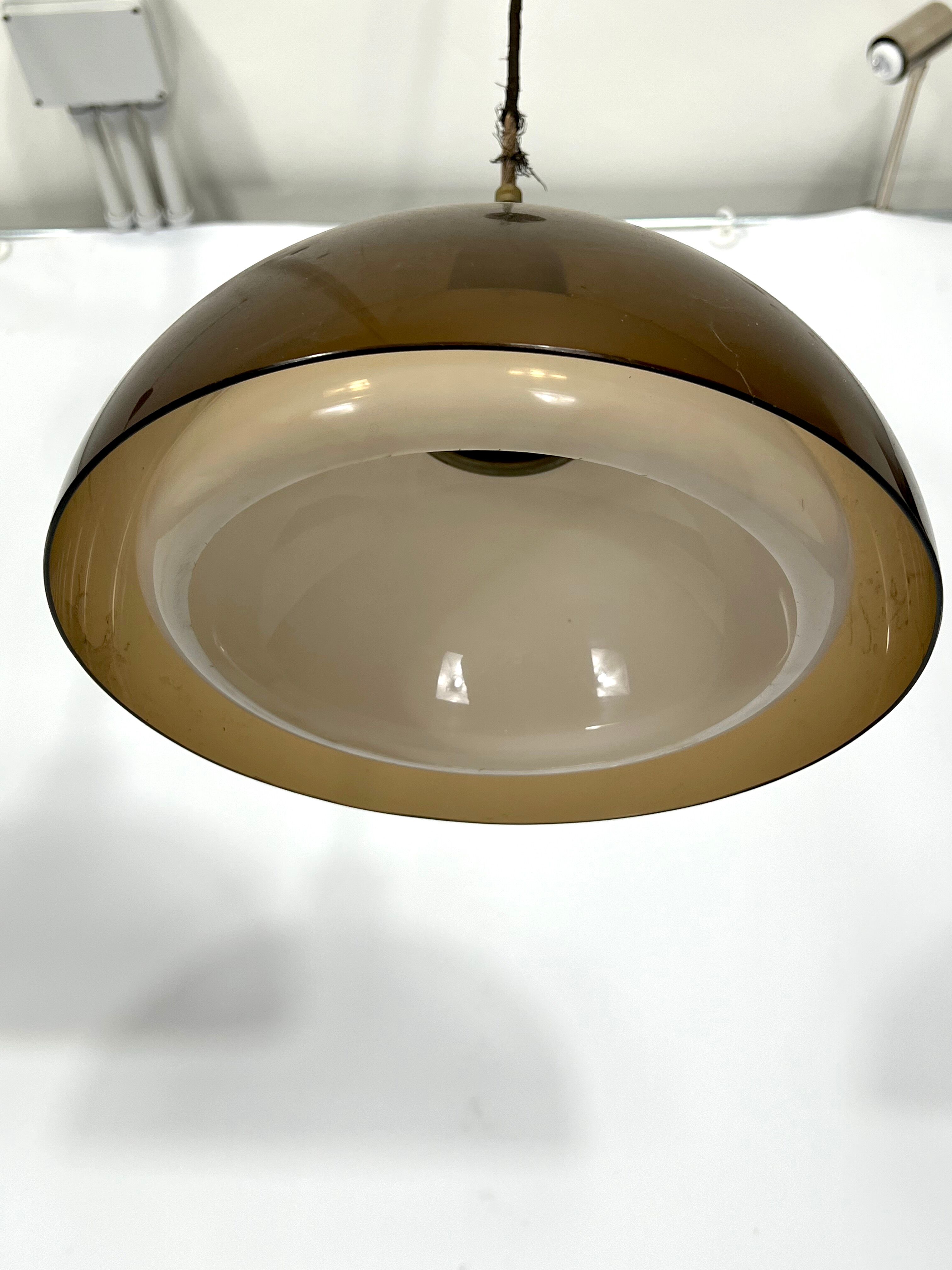 Mid-century modern pair of plexiglass chandelier by Candle