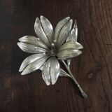 Silver metal flower ashtray