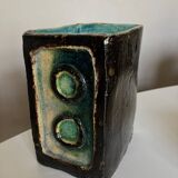 Mid century potter's vase in crystallized enameled earth