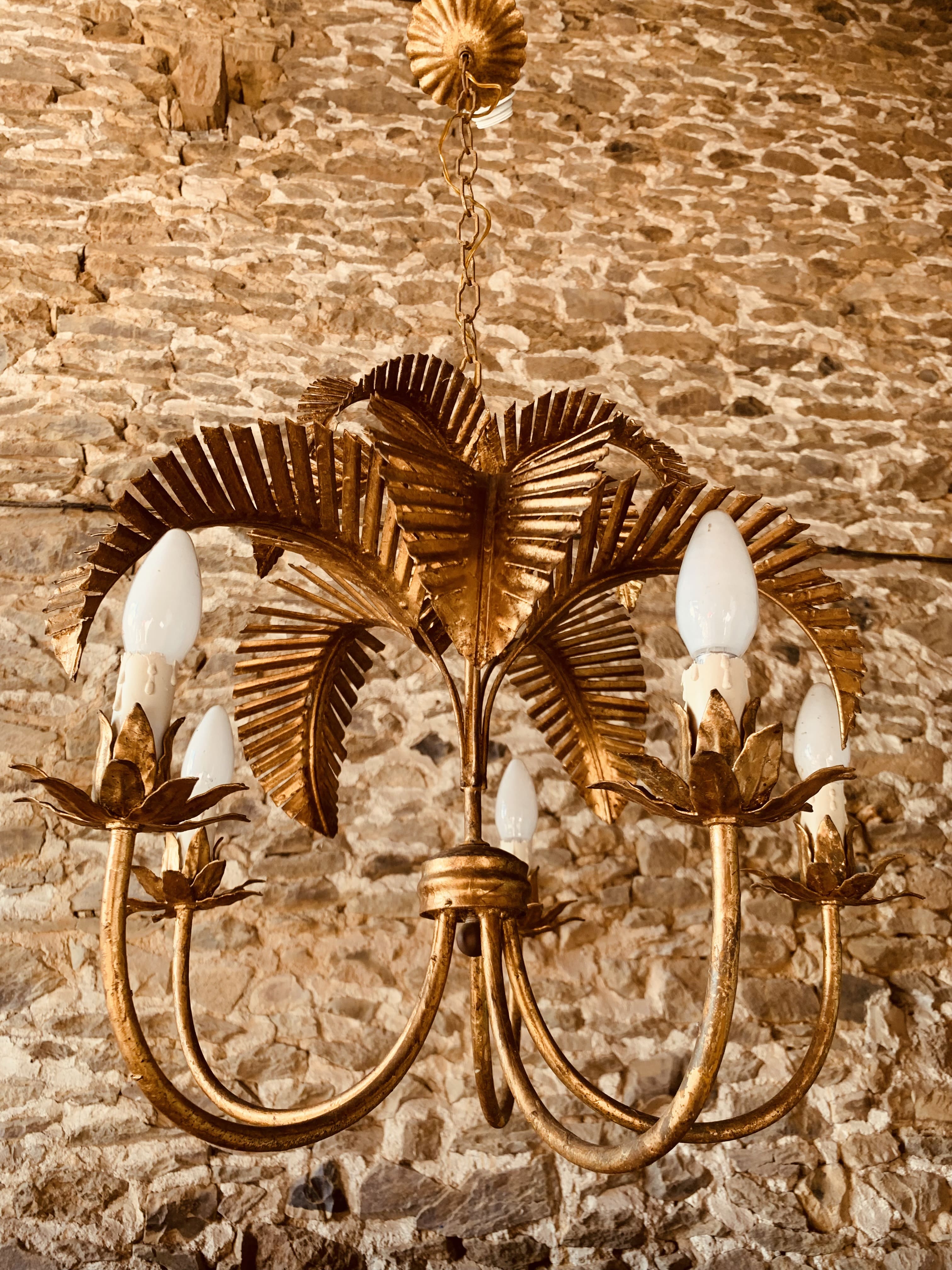 Palm type chandelier by Hans Kogl