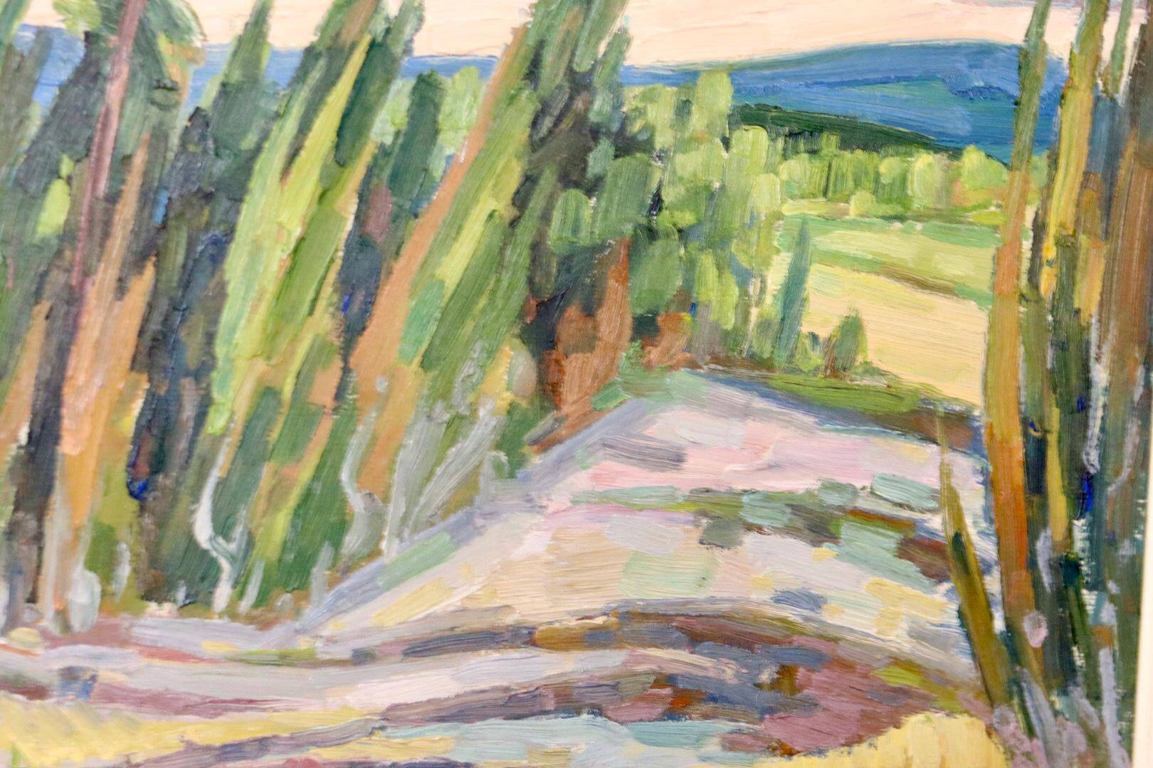 Oil painting on Swedish panel from the mid-century "Forest Landscape" - Vintage and framed