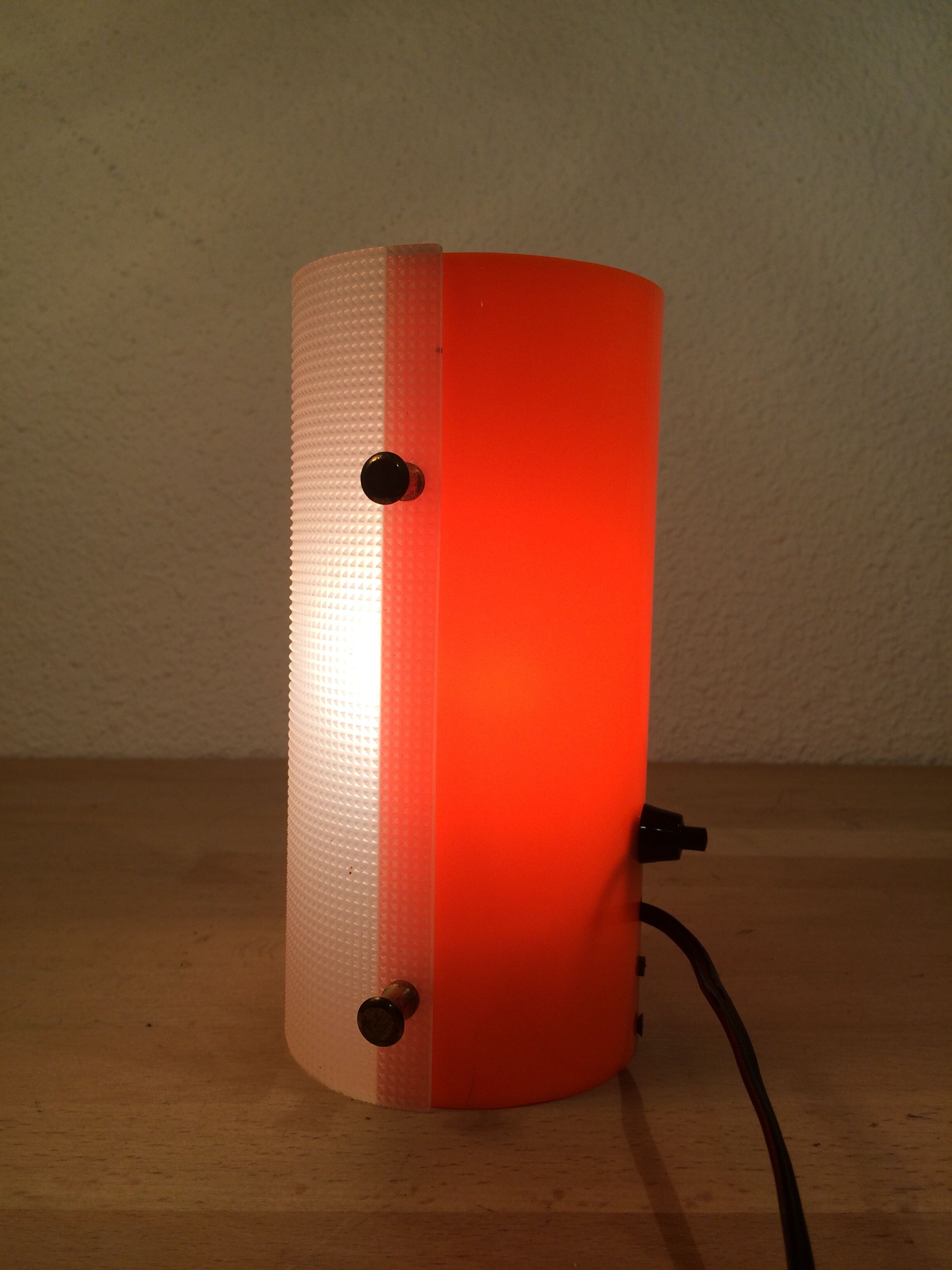 Orange lamp space age 70s cylindrical