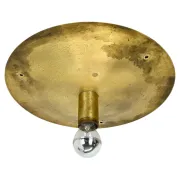 Wall-Ceiling Lamp made of Unique Brass in the Style of Gino Sarfatti, Flush Mount Lighting Italy 1950s