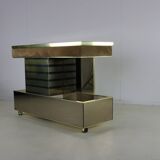 Seventies design bar cabinet by Harvey Guzzini for Stilglass Donati