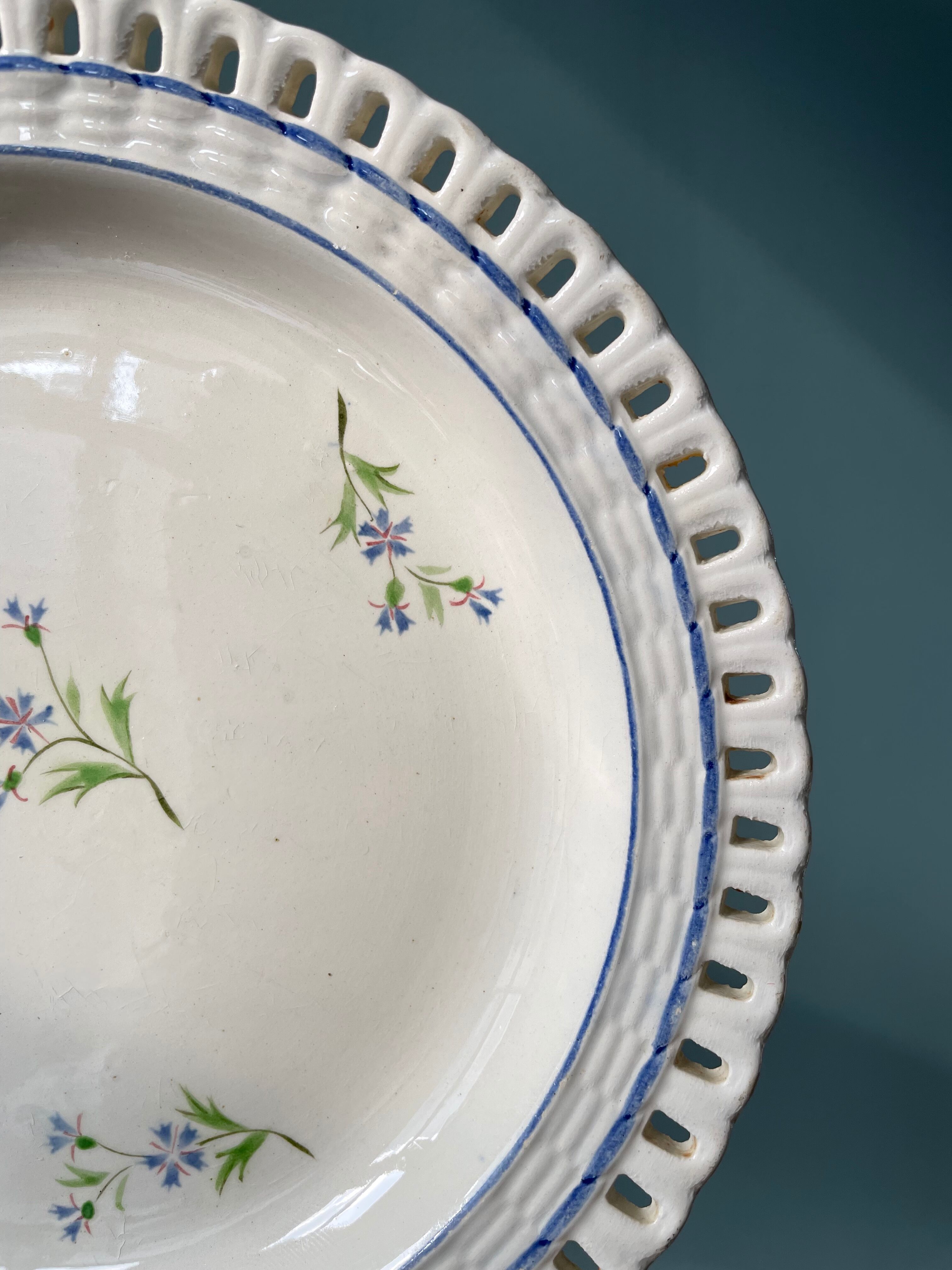 Set of 8 small plates Niderviller décor at Barbeau