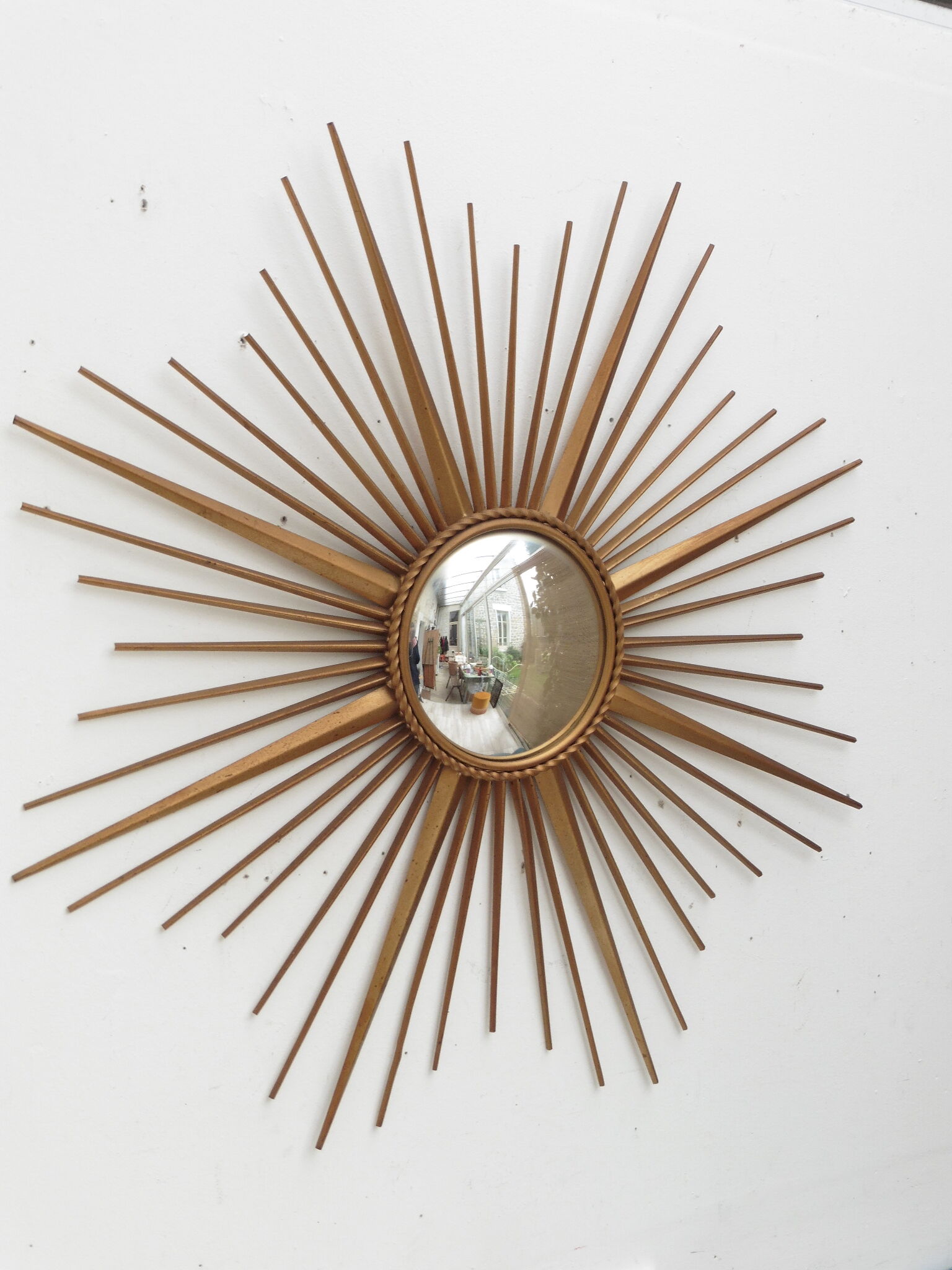 Mirror bulging Sun 85 x 85 cm