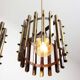 Vintage Italian Brass Cage Pendant Lamps, 1970s, set of 2