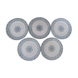 5 assiettes plates en terre de fer de Badonviller